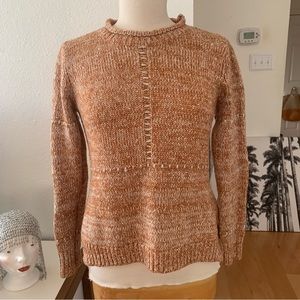 Mystree Sweater with rolled collar and decorative silver thread details